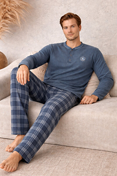 nisaNCa Kışlık Sıcak Tutan Erkek Polar Pijama Takımı