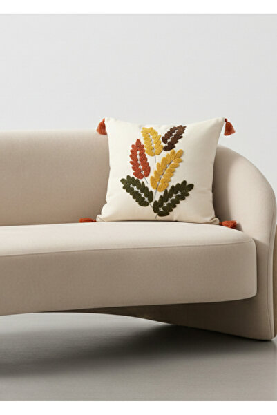 Destiva Home Κάλυμμα μαξιλαριού με κέντημα Buldan İşi Flower Pattern Red Tass...