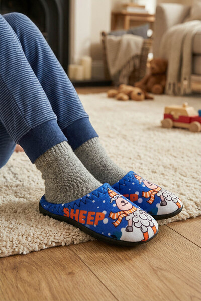 GEZER Erkek Çocuk Kışlık Rahat Taban Ev Bahçe Gondol Terlik