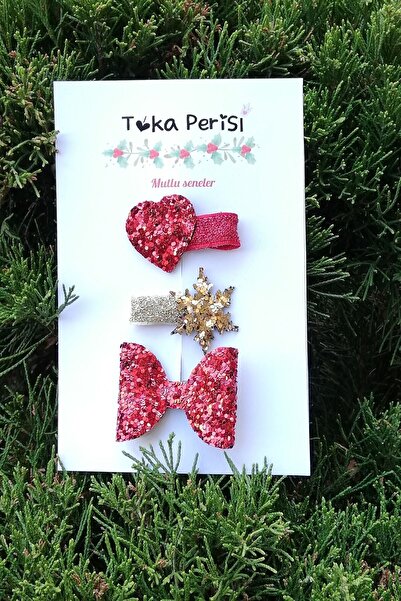 Toka Perisi Yeniyıl Bebek Çocuk Klips Toka Seti ( Yılbaşı Hediyesi )