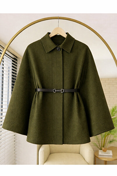 pepule Haki Oversize Panço / Tesettür Tunik Yeni Sezon Rahat Modern Şık Kombin