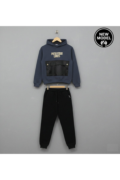 GİRL EMELY Boy's Hooded Sets of Bottom and Top Clothing Trend Model