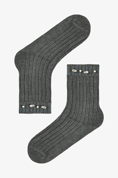 Penti İnci ve Taş Detaylı Kalın Soket Çorap