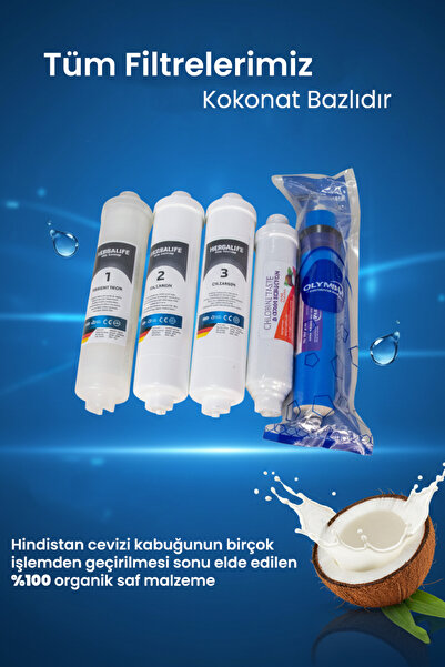 Cw Water HerbAqua Kapalı Kasa 5'li Su Arıtma Filtre Seti