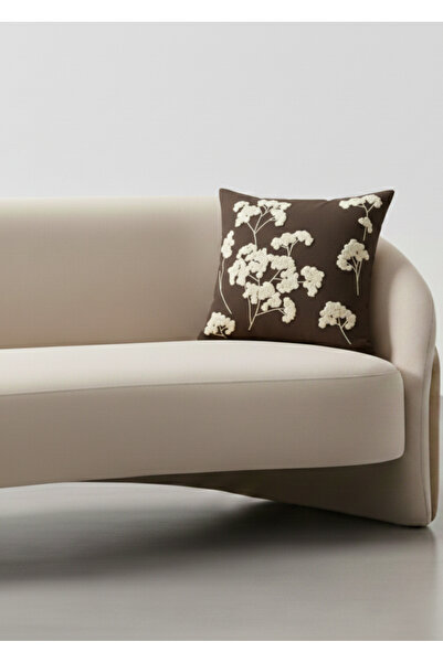 Destiva Home Κάλυμμα μαξιλαριού με μοτίβο Sakura, κεντημένο με λινό εμφάνιση, 43x43 cm