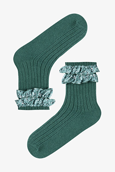 Penti Vintage Fırfırlı Kalın Soket Çorap