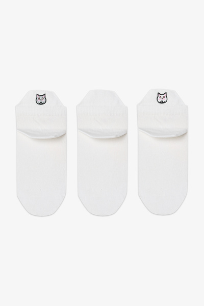Penti 3 Pairs of Cotton Mop Animal Embroidered Booties Socks