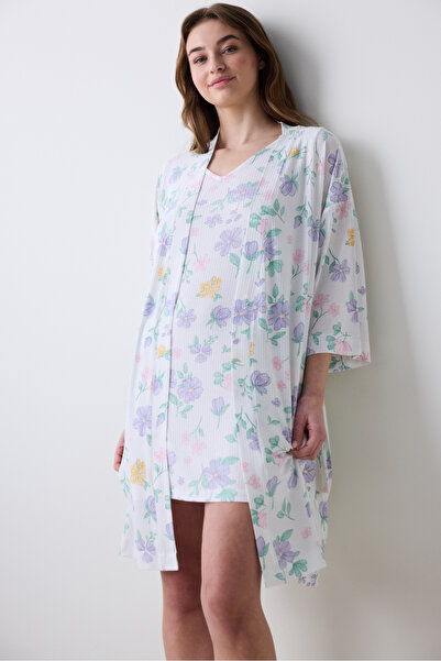 Penti Love More Printed Multicolor Dressing Gown