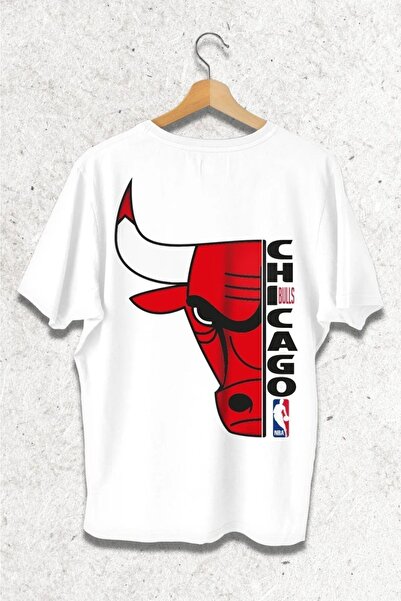 LELVANİ Oversize Chicago Bulls Tasarım Baskılı Tişört