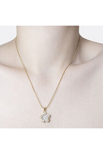 Zenska Jewelry Taşlı Yonca Uçlu Paslanmaz Çelik Kolye