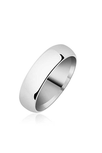 Gumush 5 mm Düz Bombeli Gümüş Alyans