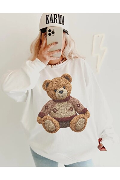 Jose Clothing سويت شيرت مضلع بأكمام طويلة ومطبوع كبير الحجم