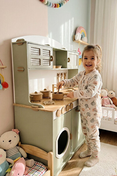 HOBBY HOUSE Büyük Boyalı Mutfak 9 Parça Servis Seti & 1 Led Hediyeli