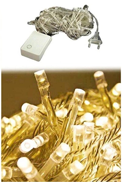 Melien 2 Metre Oda Vitrin Mağaza Perde Kapı Yılbaşı Ağacı Süsü Sarı Led Işık ...