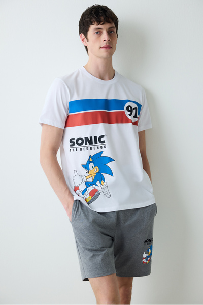 Penti Men's Sonic Shorts Multi-Colored Pajama Set with Pockets