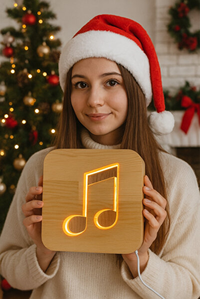 Müzik Notası Desenli Masif Led El Yapımı Dekoratif Gece Lambası