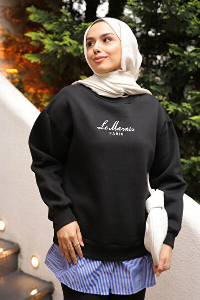 İmajButik Transpirație neagră brodata cu trei fire