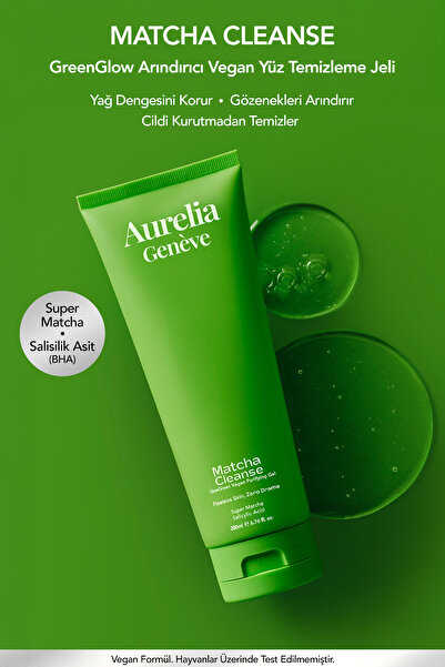 Aurelia Genève Matcha Cleanse GlowGreen Vegan Purifying Gel - Arındırıcı Vega...