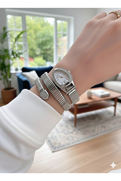 SKMİ نموذج ثعبان أبيض بولو، ساعة ملفوفة، ساعة يد نسائية