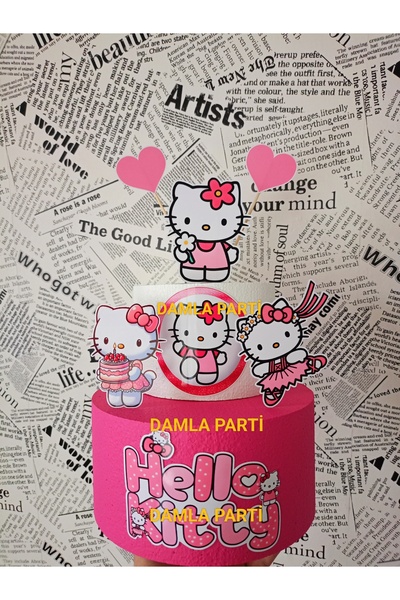 DAMLA PARTİ Hello Kitty Maket Pasta, Hello Kitty Doğum Günü Parti Malzemeleri