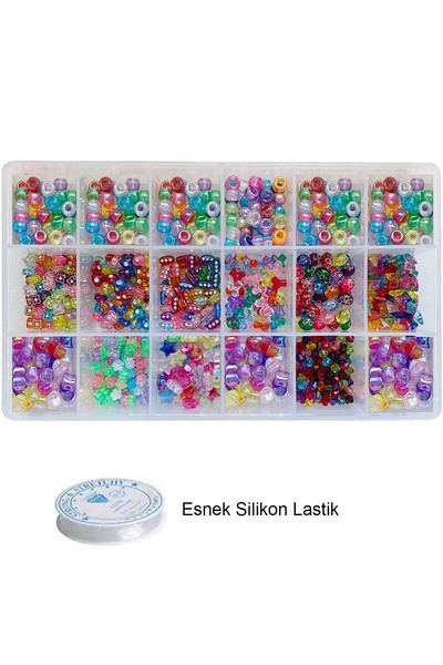 uniquehobby 18-секційний прозорий ящик з набором для виготовлення бісерних пр...