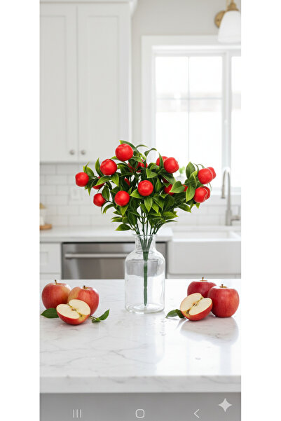 yapay çiçek evi 1 buc. Pom de măr artificial mic, ornament pentru casă, în gh...