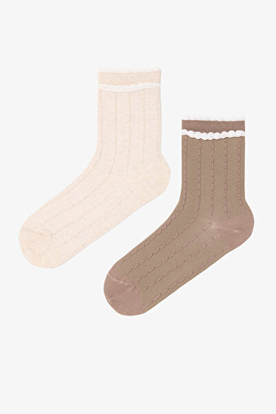 Penti 2 Pairs of Cotton Frilly Socks