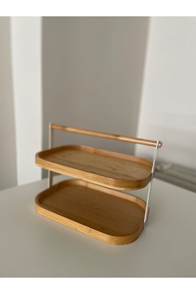 Şen Mobilya 2 Katlı Bambu Stand / Sunumluk