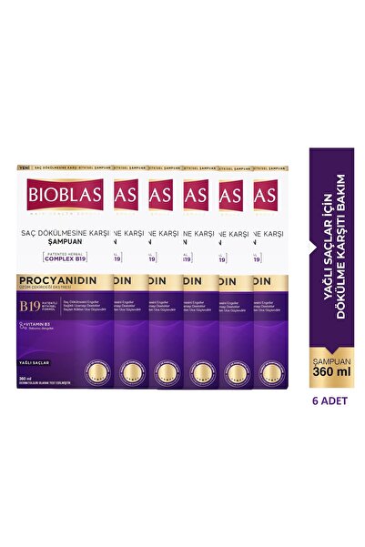 Bioblas Saç Dökülmesine Ve Yağlanmaya Karşı Şampuan 360 ml 6 adet
