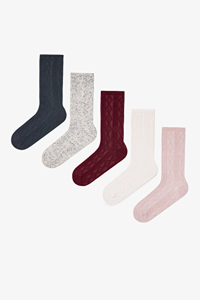 Penti 5 Çift Pamuklu Kendinden Desenli Soket Çorap