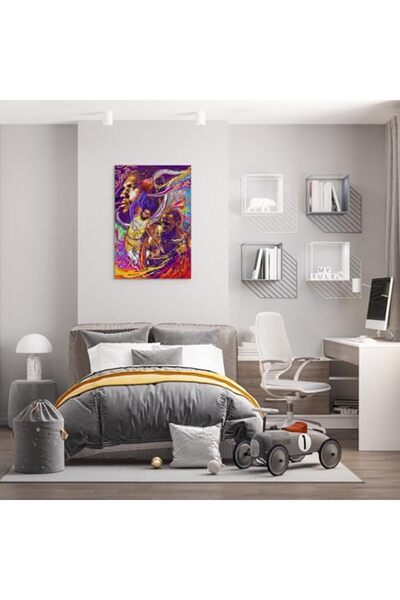 ALAYRA International ملصق ألايرا لنجوم كرة السلة ليبرون جيمس، لوحة قماشية لغر...