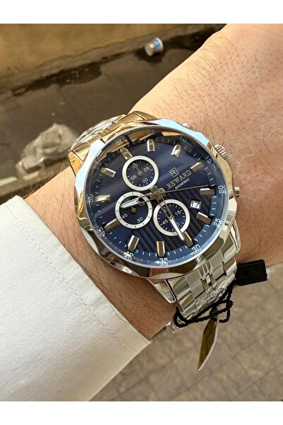 Reward ساعة يد رجالية أصلية مقاومة للماء لون فضي سلك فولاذي ضمان لمدة عامين