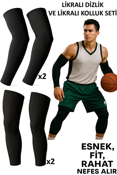 GAZELMANYA Basketbol Dizliği + Basketbol Kolluğu Korumasız Spor Dizlik Basket...