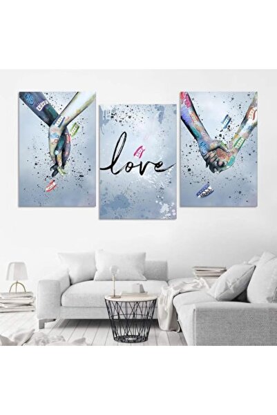 ALAYRA International ملصق حب ألايرا، رسم جرافيتي يداً بيد، ثلاث لوحات، طباعة ...