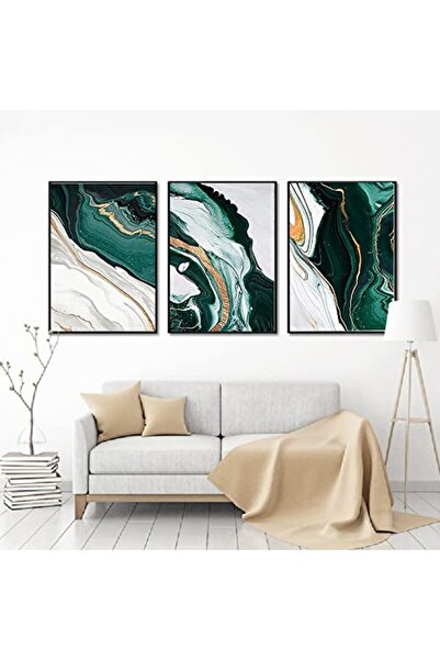 ALAYRA International مجموعة من 3 قطع من لوحات ألايرا التجريدية المطبوعة على ق...