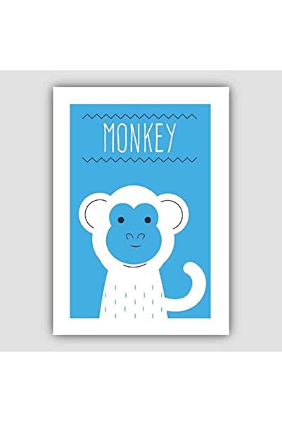 ALAYRA International ملصق غرفة أطفال بتصميم هندسي إسكندنافي على شكل قرد من AL...