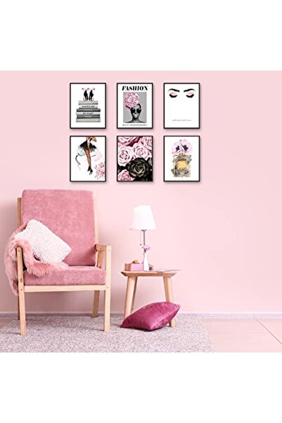 ALAYRA International لوحات قماشية أنيقة باللون الوردي من ALAYRA، ملصقات قماشي...