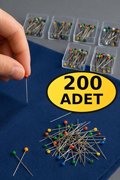 nistabolje 4 Kutu(200 ADET)Tesettür Renkli Eşarp İğnesi Başörtü İğnesi Türban Şal İğnesi Toplu İğne