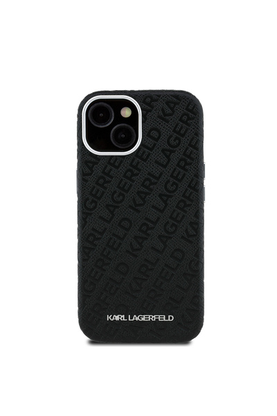 Karl Lagerfeld iPhone 15 Uyumlu Kılıf Karl Lagerfeld Lisanslı PU Deri Damgalı...