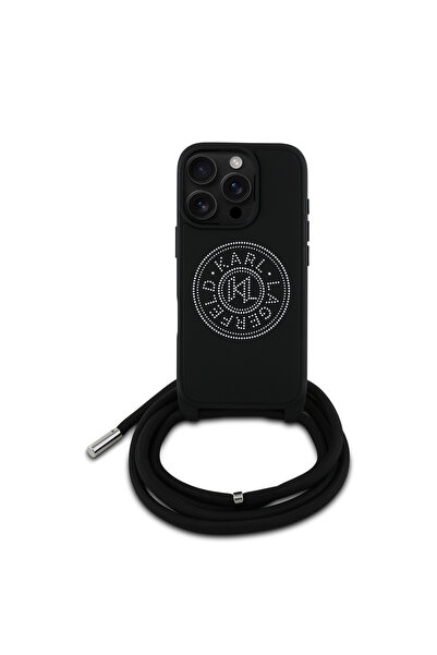 Karl Lagerfeld iPhone 16 Pro Max Kılıf Karl Lagerfeld Lisanslı Askı İpli Taşl...