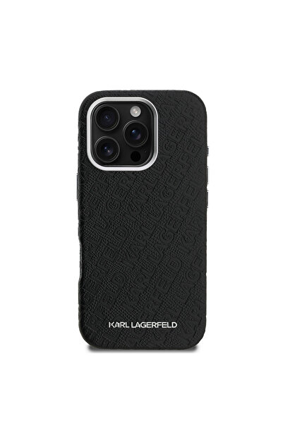 Karl Lagerfeld iPhone 16 Pro Max Uyumlu Kılıf Karl Lagerfeld Lisanslı PU Deri...