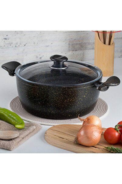 Evren 30 Cm Gold Stone Ezme Seri Derin Tencere 7 Lt, Non-stick Derin Tencere ...