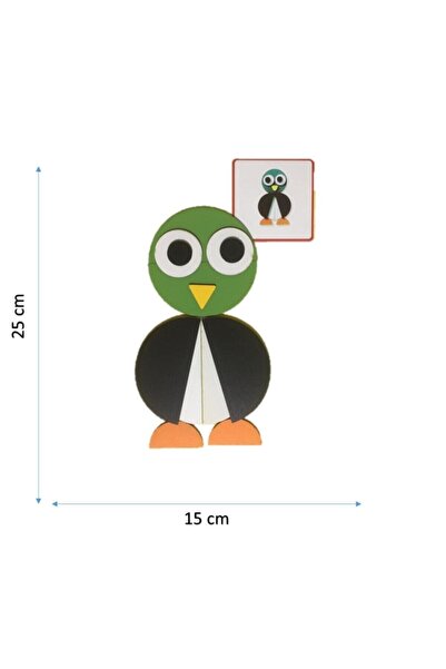Trendy Toys Yeni Nesil Ahşap Hayvanlar Tangram 29 Ahşap Parça + 20 Kart