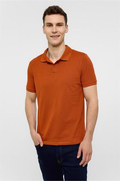 SÜVARİ Kiremit Slim Düz Polo Yaka Tişört