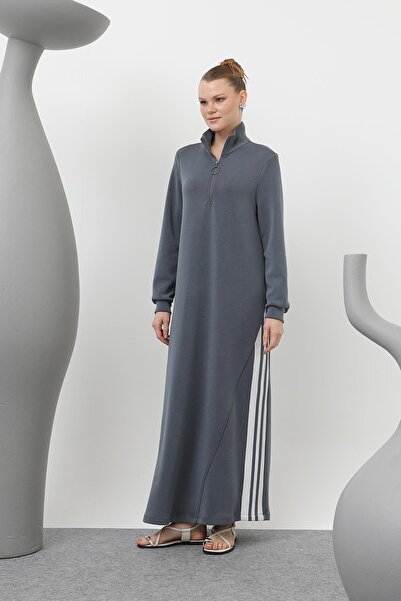 Loreen Women's Tiktak Detailed Zippered Dress - 20600Elb - Antracite