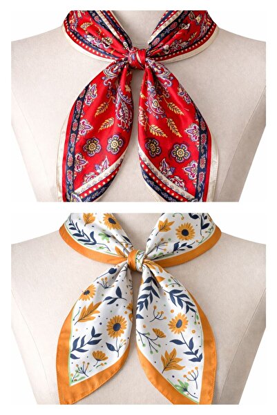 Rupen Kraft 2 Piece 100% Cotton Bandana Set Custom Pattern Bandana Scarf Bag Accessory Bandana 45X50 cm