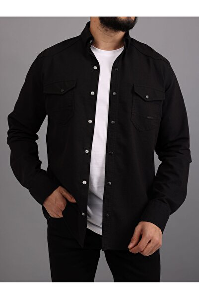 Mavi Sima قميص رجالي سليم فيت باللون الأسود