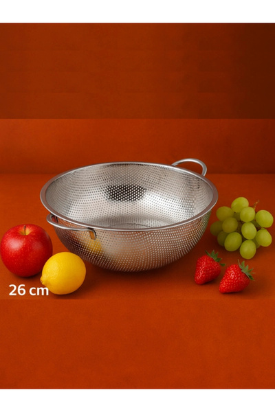 ONAY HOME مصفاة فولاذية متعددة الأغراض مقاس 26 سم - متينة، ذات حجم كبير، مع م...