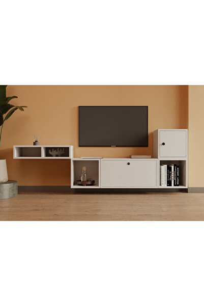 Nettrends Dekoratif 2 Kapaklı TV Konsolu Uzun Ömürlü Modern Salon Oturma Odas...