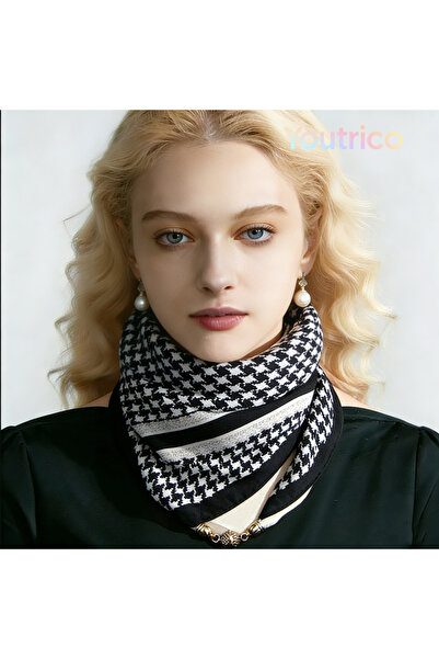 Youtrico وشاح مغناطيسي متعدد الاستخدامات بنقشة هاوندستوث - مناسب لأوائل الخريف والشتاء - 70*70